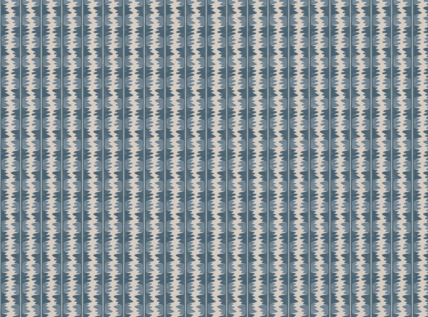 Jigzag linen union fabric in Blue
