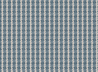 Jigzag linen union fabric in Blue