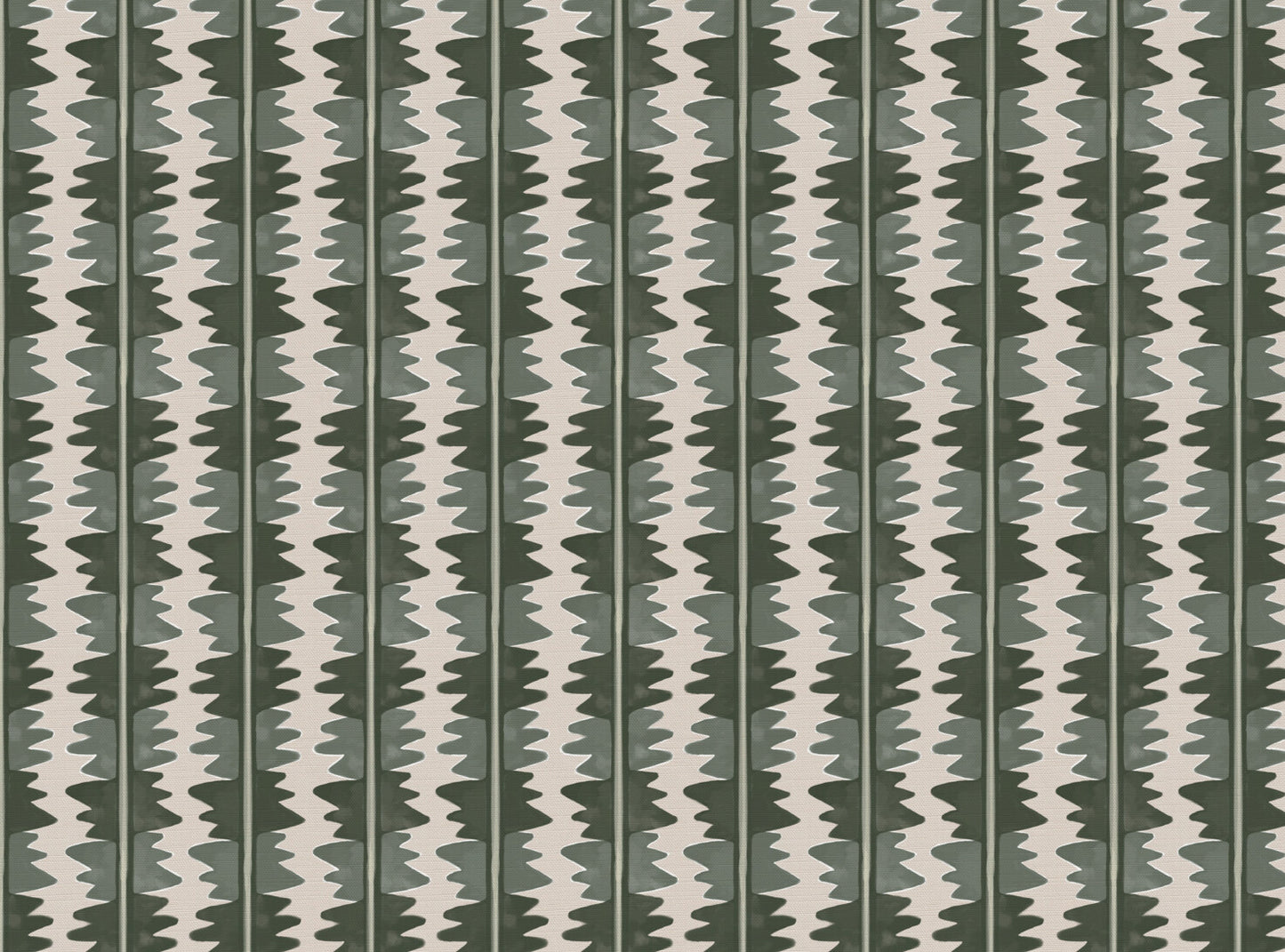 Jigzag linen union fabric in Green