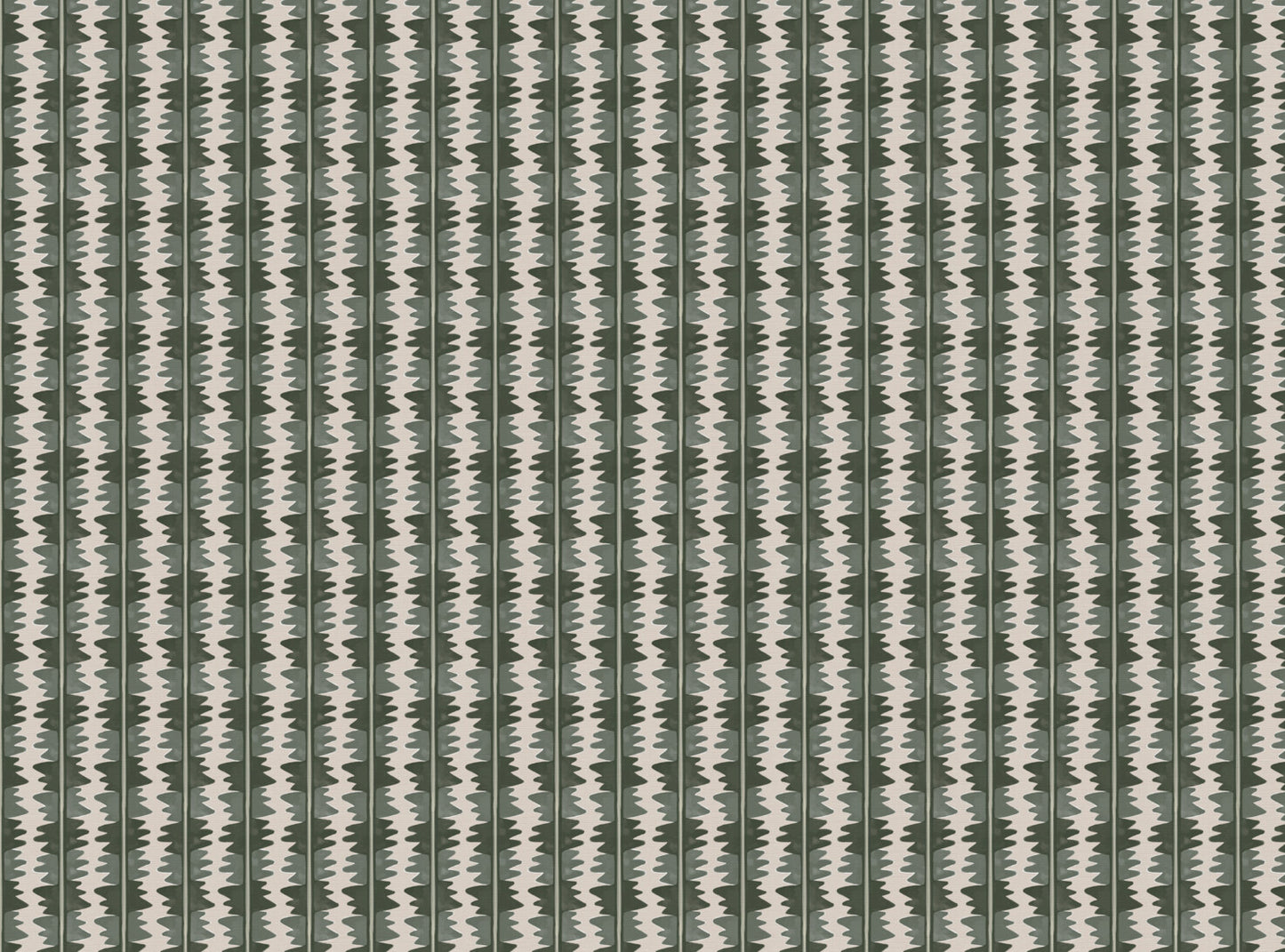 Jigzag linen union fabric in Green