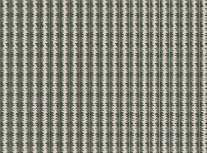 Jigzag linen union fabric in Green
