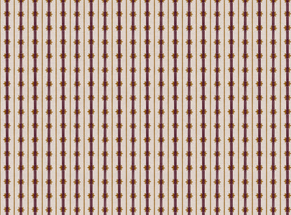 Starfall Stripe printed cotton, linen union fabric in Blackcurrant