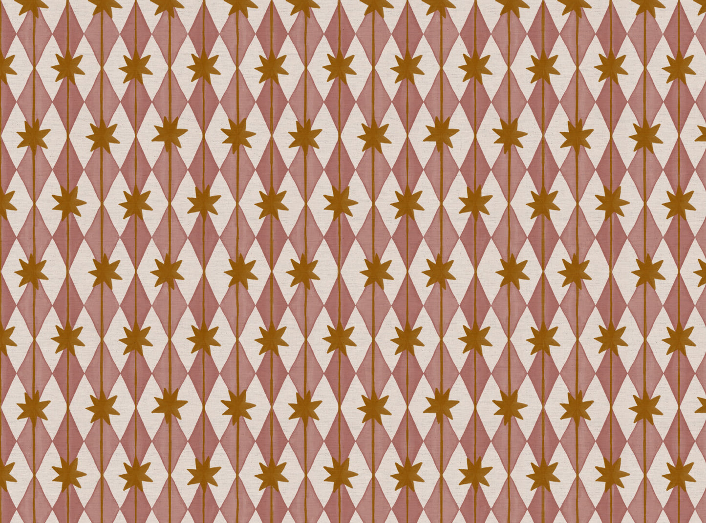 Starfall printed cotton, linen union fabric in Pink