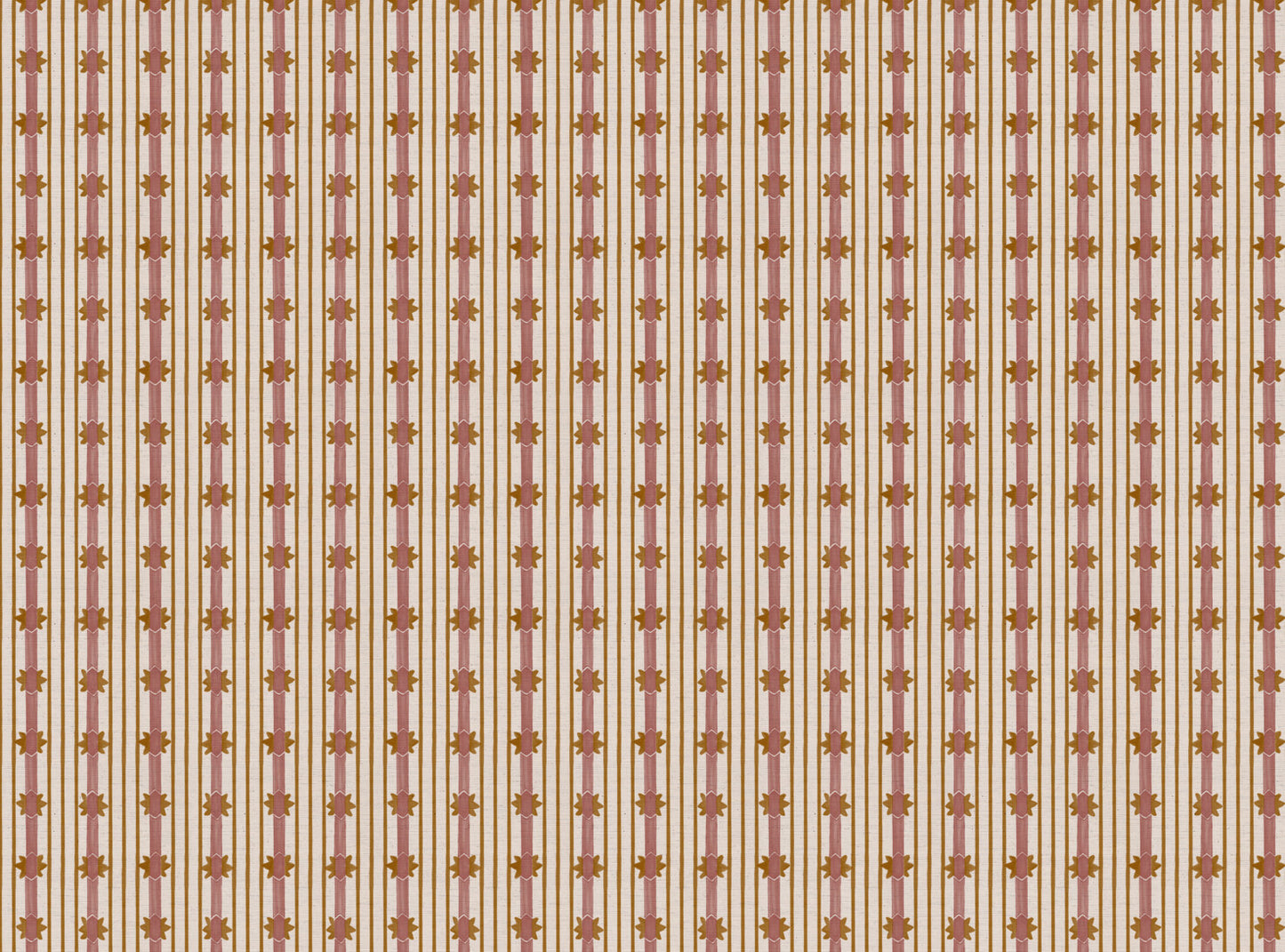 Starfall Stripe printed cotton, linen union fabric in Pink