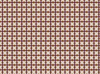 Starfall Check printed cotton, linen union fabric in Blackcurrant