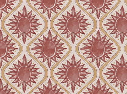 Sunburst linen cotton union in pink and yellow