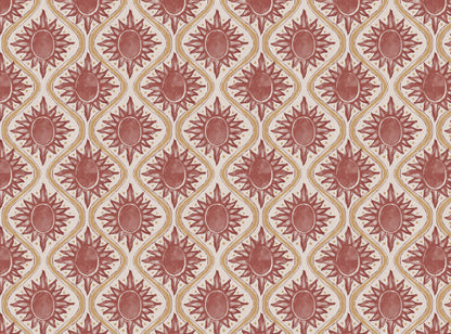Sunburst linen cotton union in pink and yellow