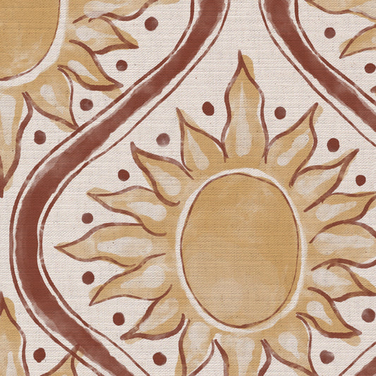 Sunburst linen cotton union fabric in yellow