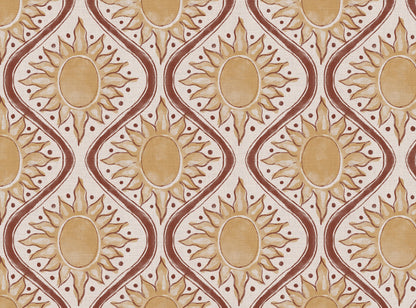 Sunburst linen cotton union fabric in yellow