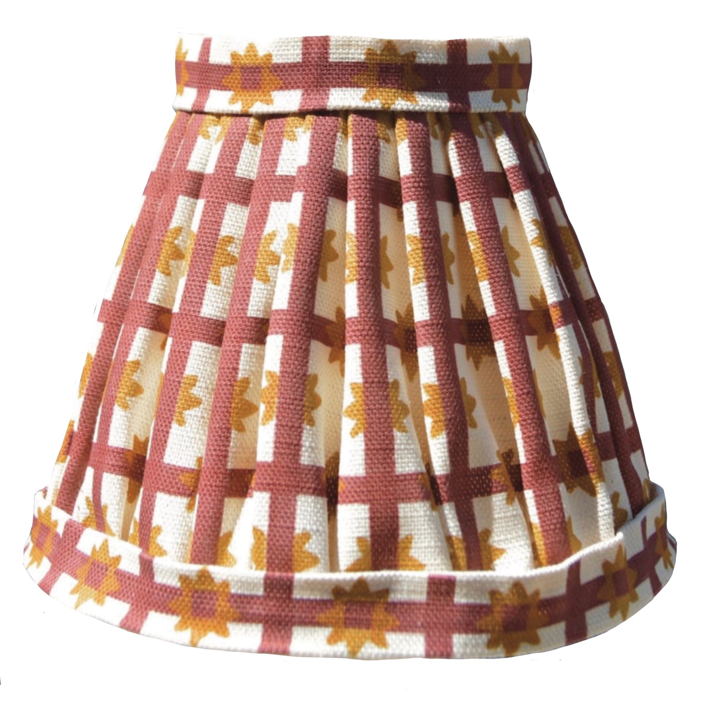 Starfall Check gathered lampshade in Raspberry