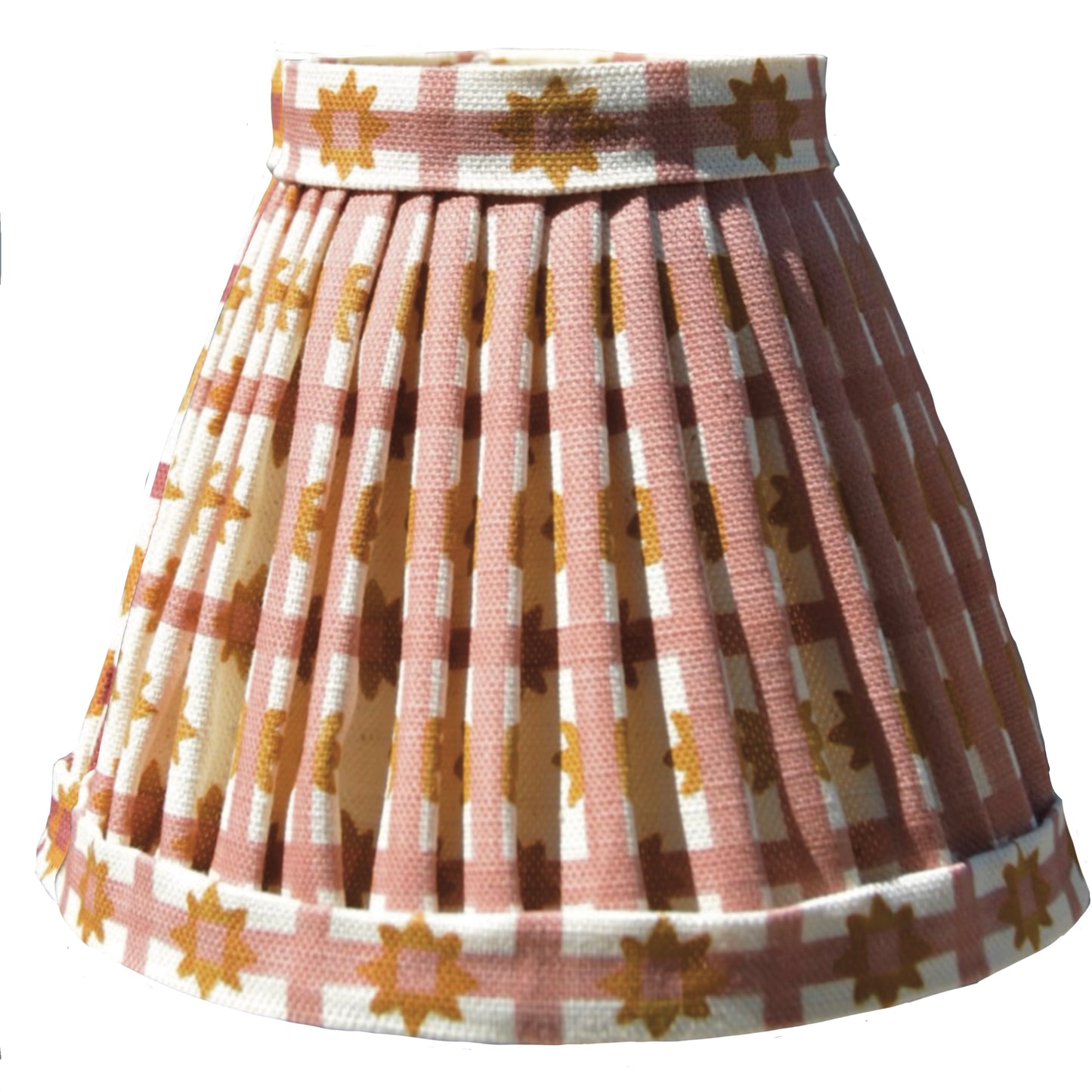 Starfall Check gathered lampshade in Pink