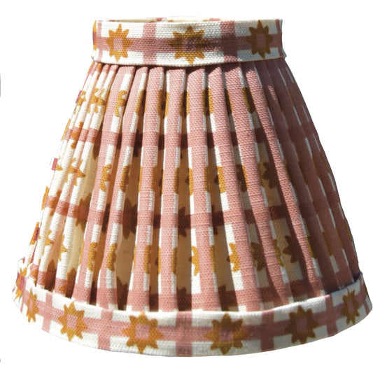 Starfall Check gathered lampshade in Pink