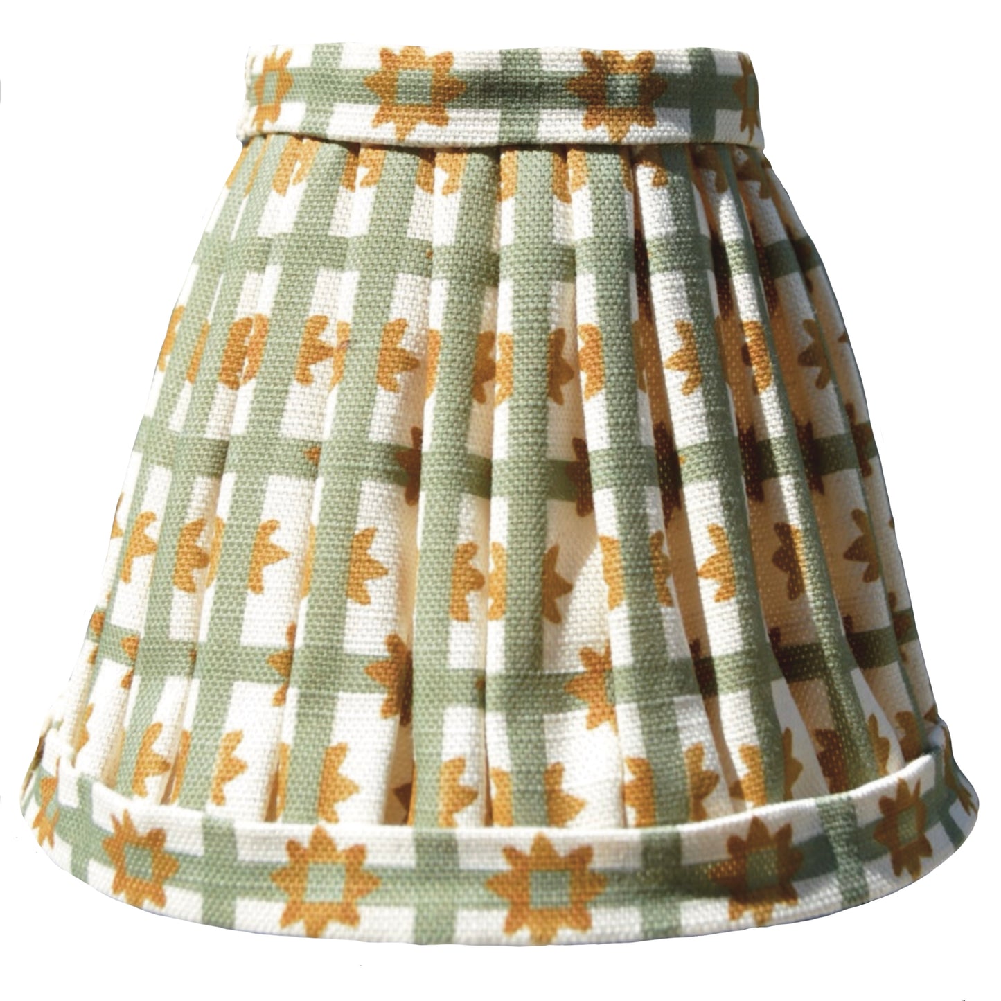 Starfall Check gathered lampshade in Green