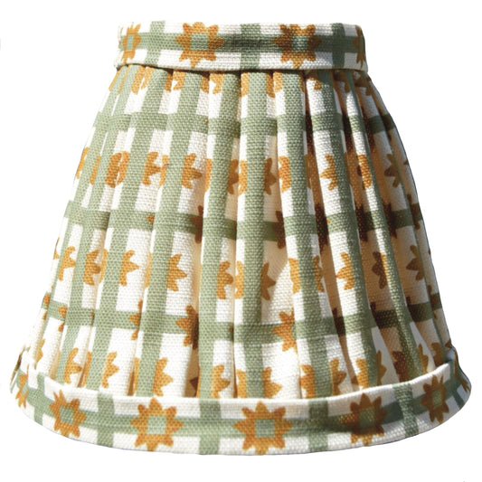 Starfall Check gathered lampshade in Green