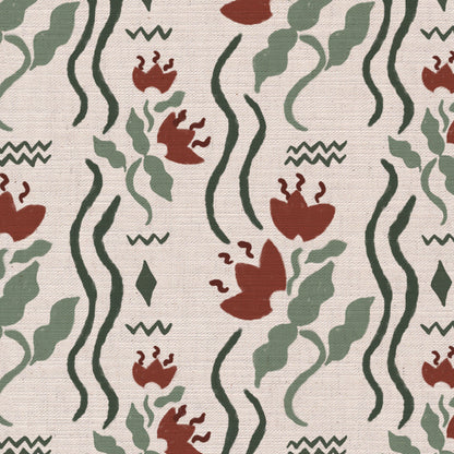 Meadow Jive Fabric in Red