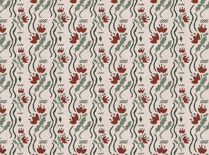Meadow Jive Fabric in Red