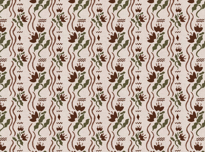 Meadow Jive Fabric in Cocoa