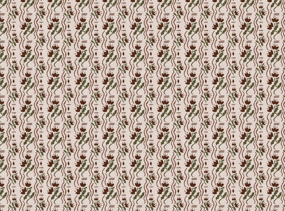 Meadow Jive Fabric in Cocoa