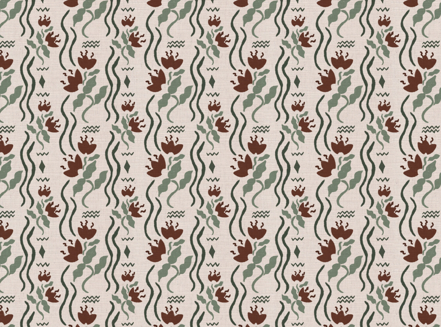 Meadow Jive Fabric in Nutmeg