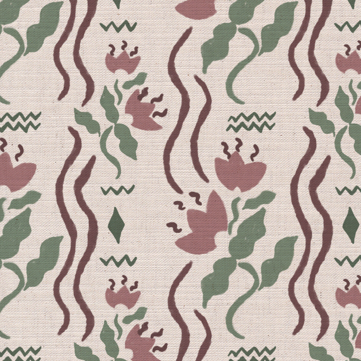 Meadow Jive Fabric in Pink