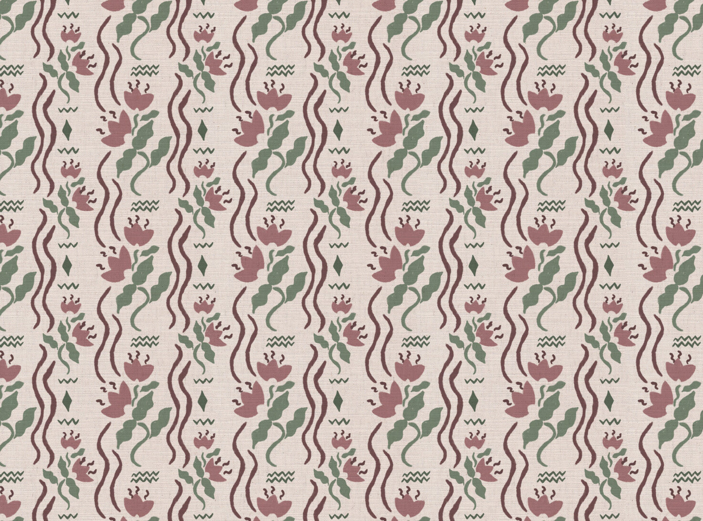 Meadow Jive Fabric in Pink