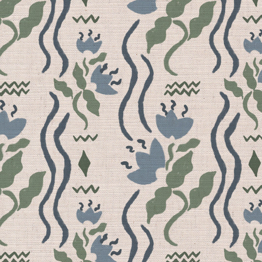 Meadow Jive Fabric in Blue
