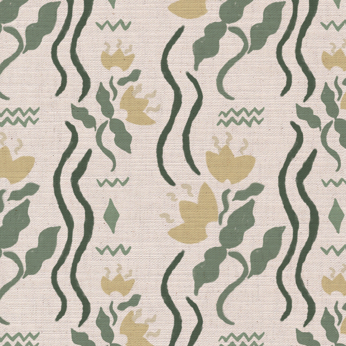Meadow Jive Fabric in Yellow