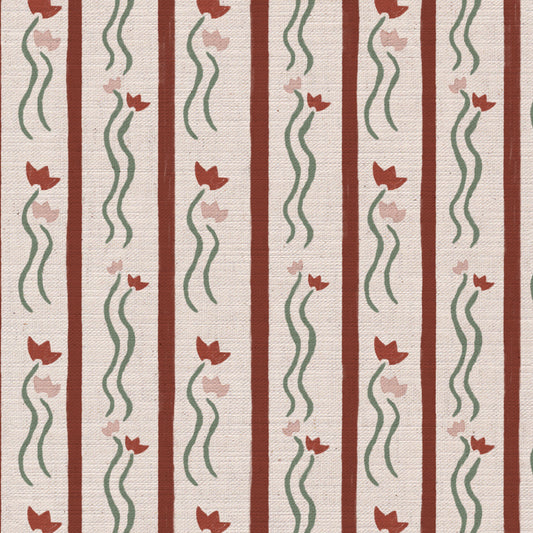 Jive Stripe Fabric in Red