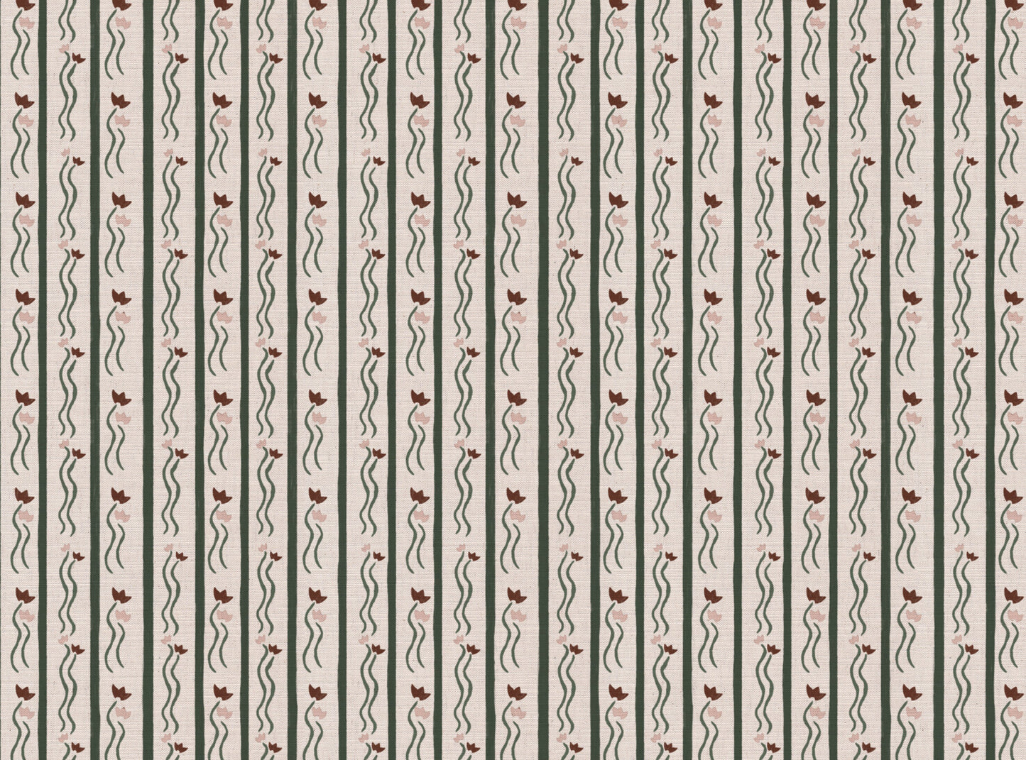 Jive Stripe Fabric in Nutmeg and Green