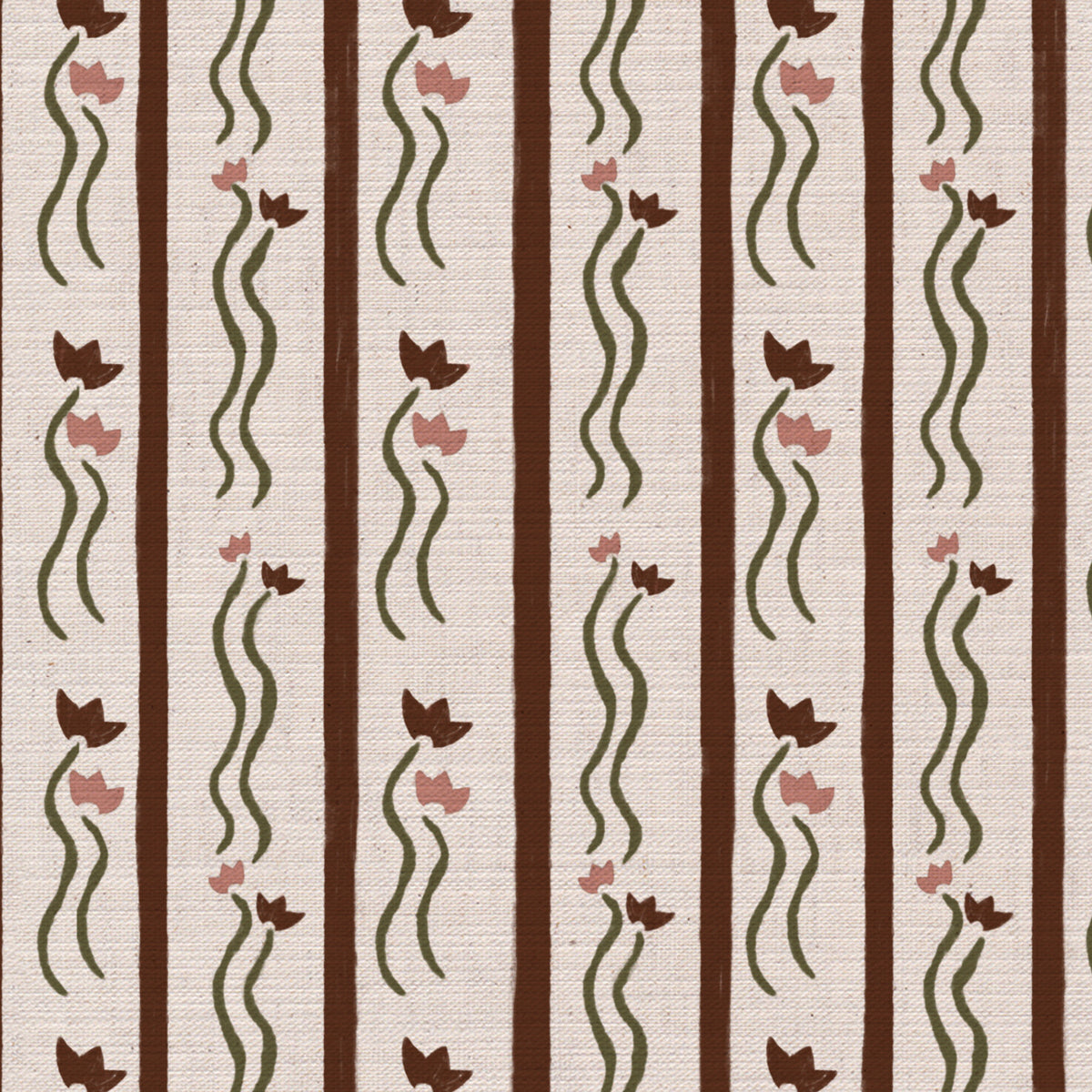 Jive Stripe Fabric in Cocoa