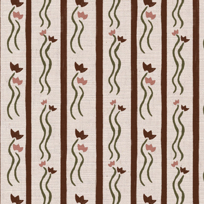 Jive Stripe Fabric in Cocoa