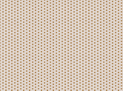 Little Stars printed cotton, linen union fabric in in Golden Ochre