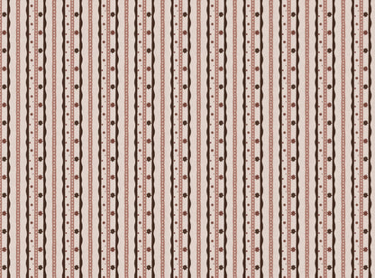 Rodeo stripe printed cotton, linen union fabric in cocoa