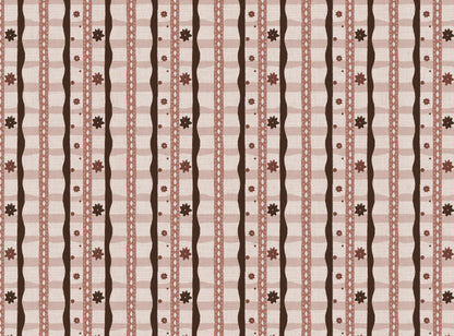 Rodeo check printed cotton, linen union fabric in Cocoa