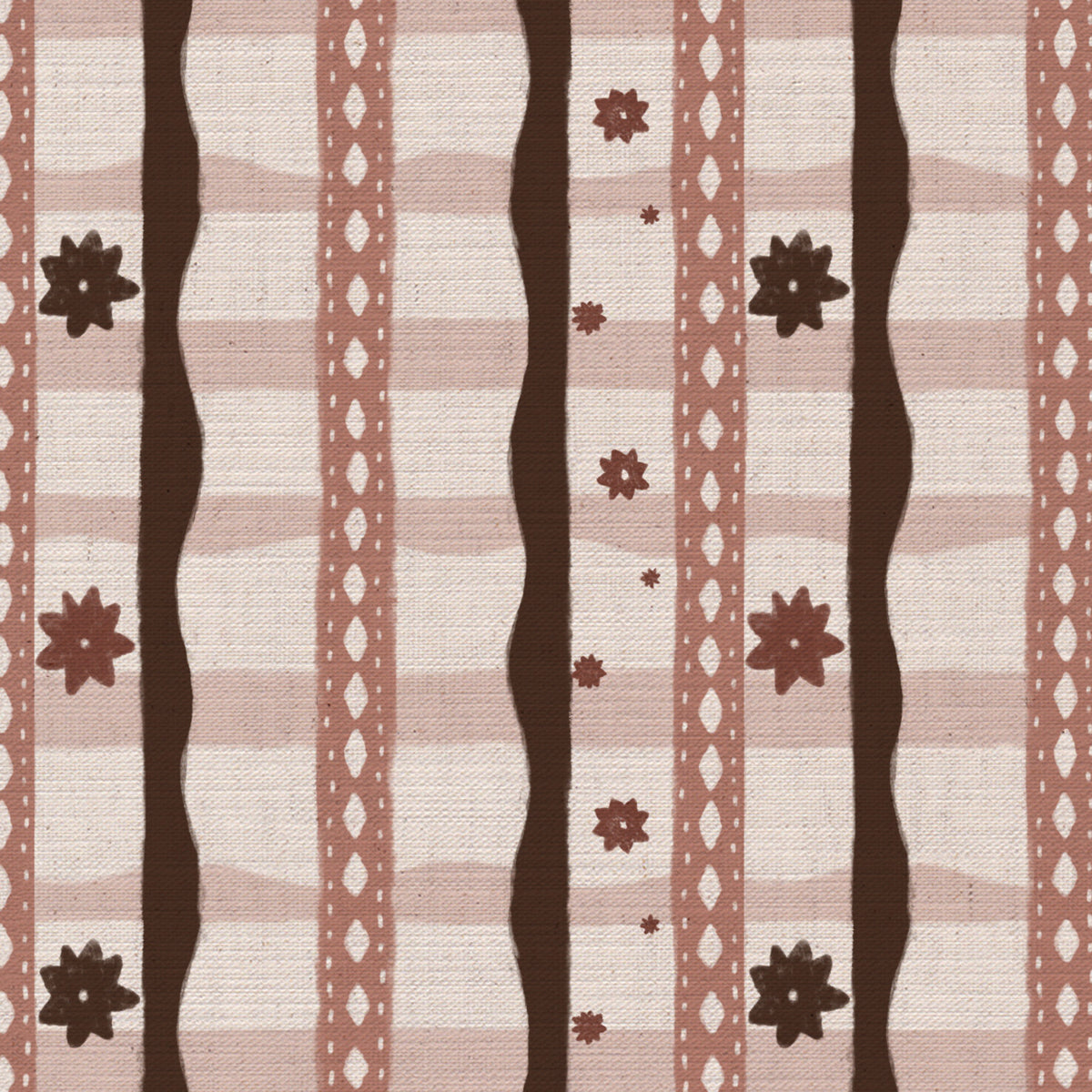 Rodeo check printed cotton, linen union fabric in Cocoa