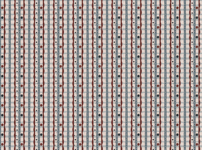 Rodeo check printed cotton, linen union fabric in Red and Blue