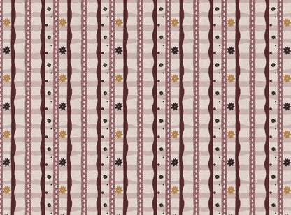 Rodeo check printed cotton, linen union fabric in Pink