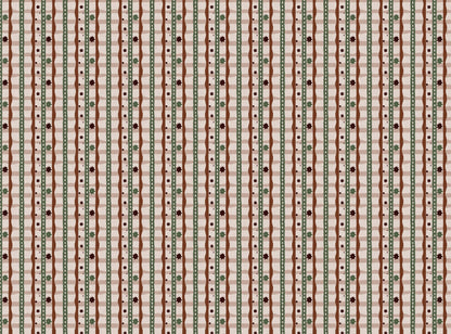 Rodeo check printed cotton, linen union fabric in Rust and Green